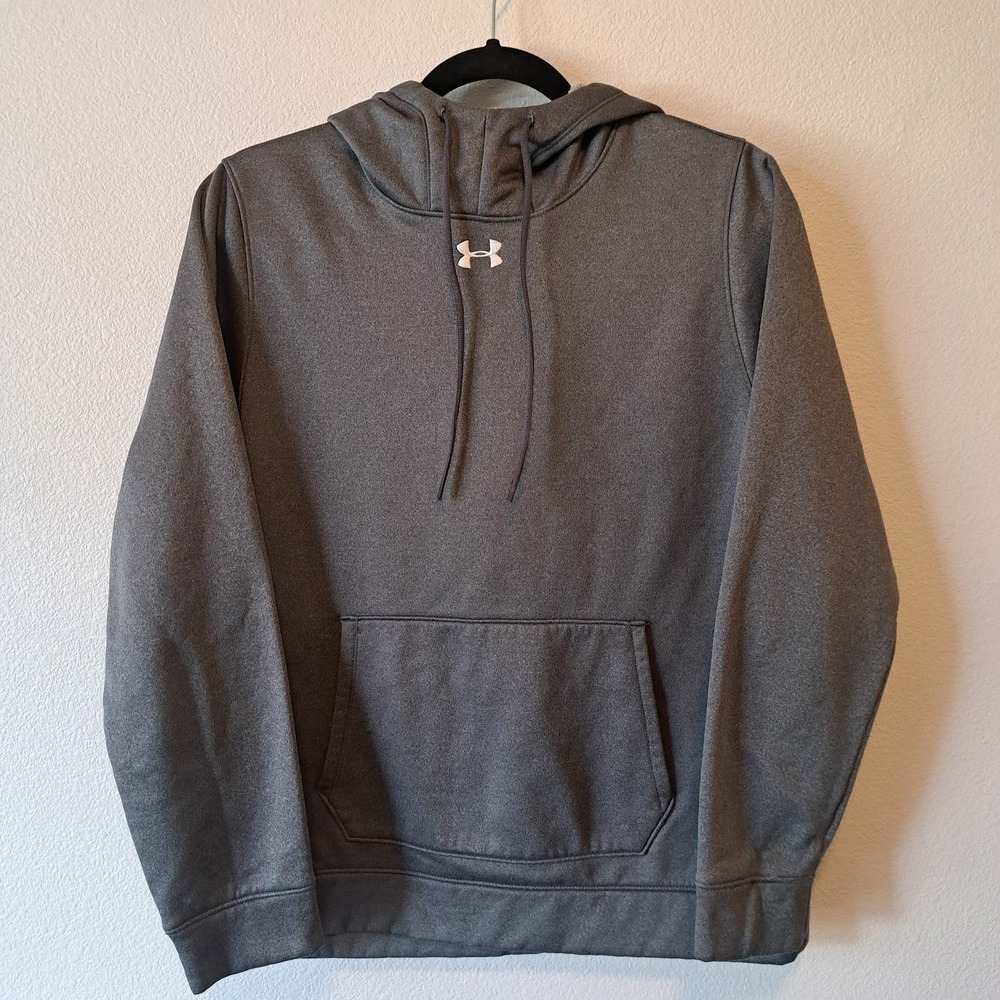 Under‎ Armour Kids ColdGear Hoodie Charcoal Gray Loose Fit Sweatshirt Medium MD